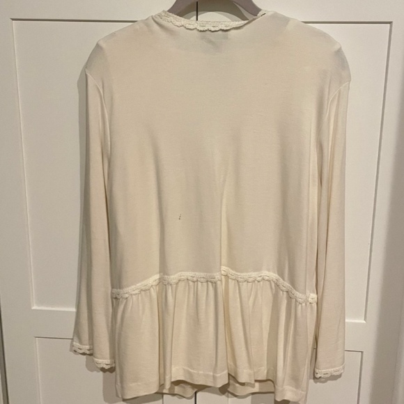 Talbots Collection Cream/White 85% Modal Cardigan Sweater Set Size XL - Picture 4 of 6